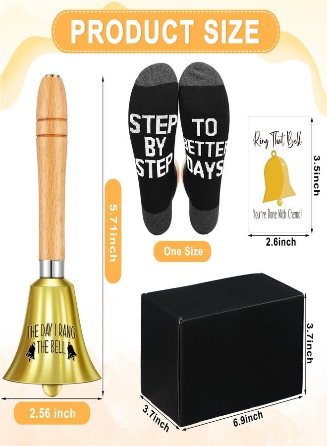 Canchiing 4 Pcs Cancer Bell Ringing Gift Set for Men Include the Day I Rang the Bell Socks Greeting Card Box End of Chemo Last Day of Chemo Treatment Ornament Cancer Survivor Recovery Gifts - Image 2