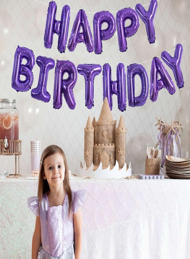 TONIFUL Purple Happy Birthday Balloon Garland, 16 Inch Purple Foil Happy Birthday Foil Balloon Birthday Balloon Banner Helium Balloon for Birthday Party, Birthday Banner - Image 5