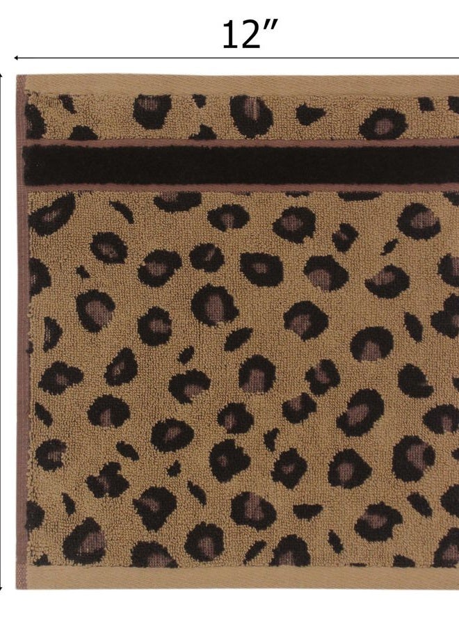 Cotton Craft Wash Cloth - Set of 12 Animal Print Safari Decorative Washcloth - 100% Cotton Jacquard Bathroom Face Towel Set - Super Soft Quick Dry Absorbent Luxury Guest Towel - Easy Care - 12 x 12 - Image 5