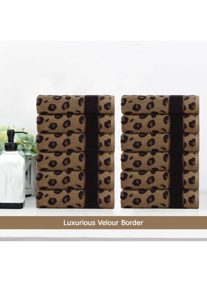 Cotton Craft Wash Cloth - Set of 12 Animal Print Safari Decorative Washcloth - 100% Cotton Jacquard Bathroom Face Towel Set - Super Soft Quick Dry Absorbent Luxury Guest Towel - Easy Care - 12 x 12 - Image 2