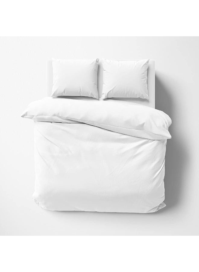 King Size Snore More Luxury Home Textiles Reversible Microfibre Comfortable Sleep Quilt Bedding duvet 160 x 220 cm - All Season Comforters - Plush Siliconized Fiberfill, White - Image 3