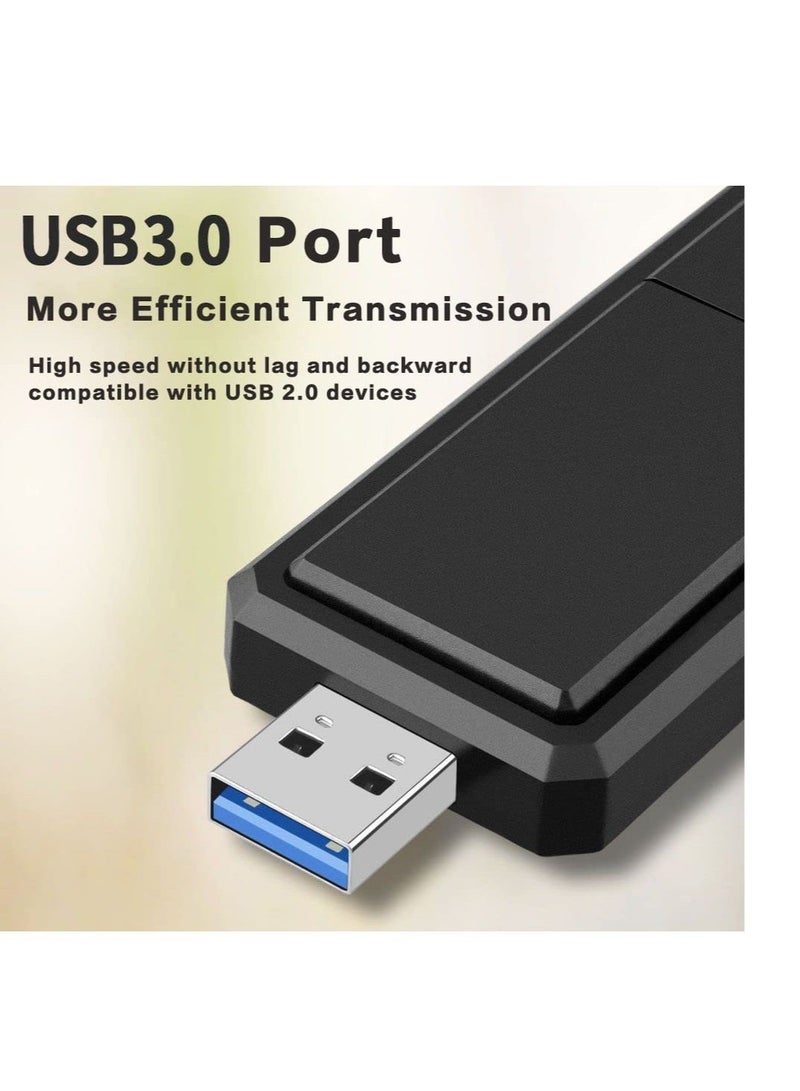 كابتن تيك USB WiFi Adapter, for Desktop PC WiFi Adapter, Wireless USB Network Adapter, AC1300Mbps Long Range, Dual-Band 5dBi High Gain Antenna, USB3.0, 2.4GHz/5GHz, Windows7-11/XP, Mac OS 10.9-10.15 KSA | Riyad - Image 3
