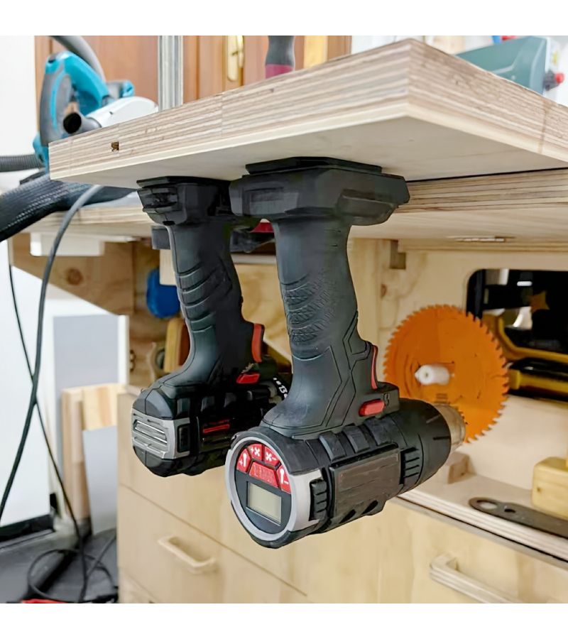 Black Wall Mount Tool Storage Bracket for Workshop Garage V20 - Image 5