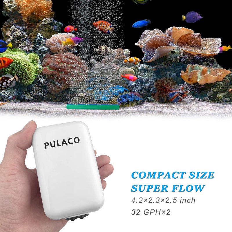 PULACO Dual Outlet Aquarium Air Pump, Quiet Oxygen Pump with Accessories for 10 to 100 Gallon - Image 5