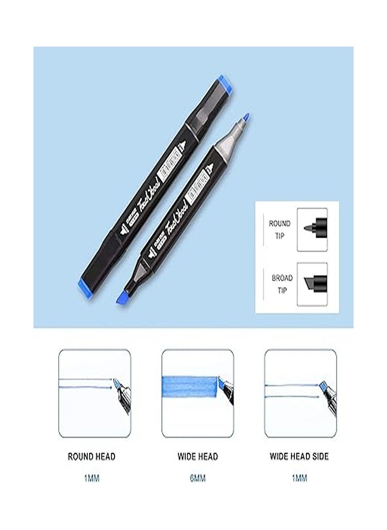 TOUCHFIVE 60-Piece Twin Marker Set With Carry Bag Multicolour  - Image 2