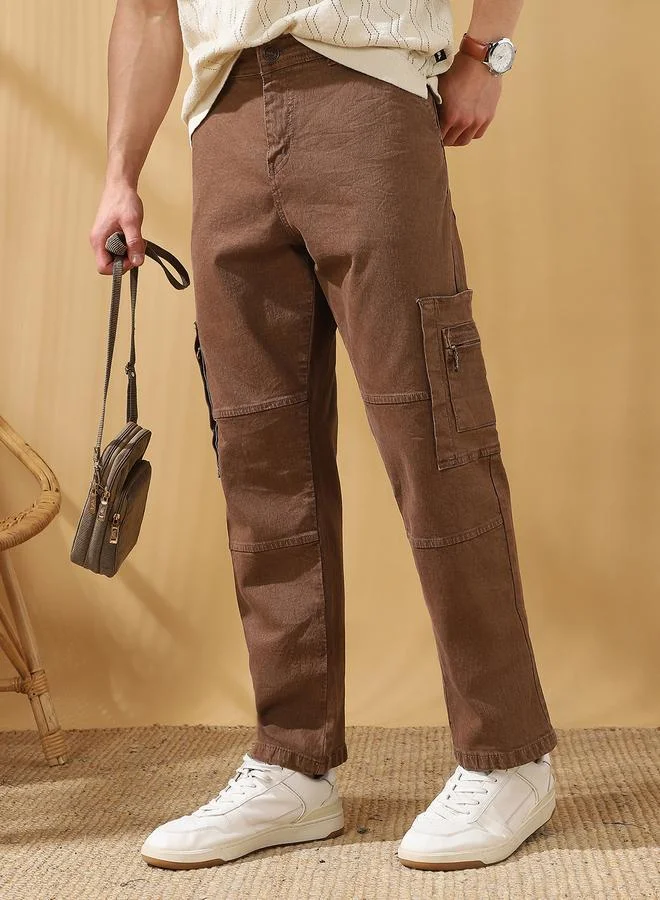 Dennis Lingo Men's Indigo 100% Cotton Solid Pattern Full Length Relaxed Jeans