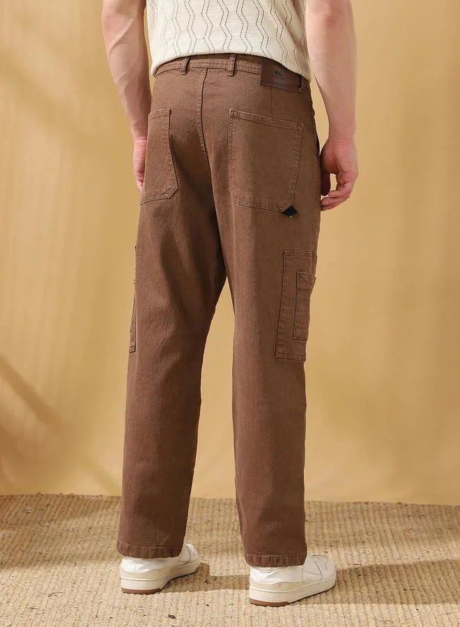 Dennis Lingo Men's Indigo 100% Cotton Solid Pattern Full Length Relaxed Jeans