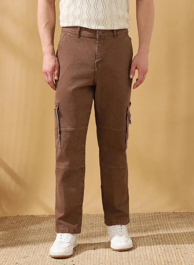 Dennis Lingo Men's Indigo 100% Cotton Solid Pattern Full Length Relaxed Jeans