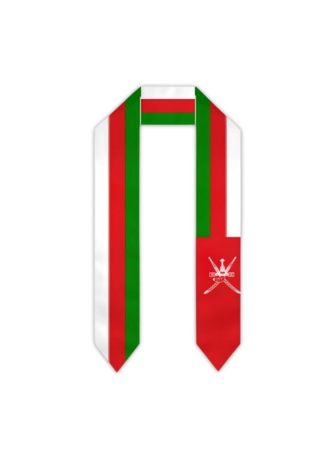 وشاح علم عُمان - وشاح ناعم وخفيف الوزن وجيد التهوية - إكسسوار مريح للتجمعات الرياضية والاحتفالات الوطنية ومهرجانات الشوارع والمسيرات والملابس الخارجية - Image 1