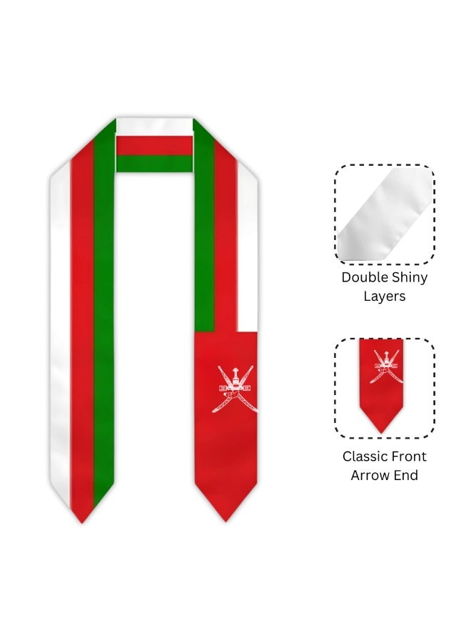 وشاح علم عُمان - وشاح ناعم وخفيف الوزن وجيد التهوية - إكسسوار مريح للتجمعات الرياضية والاحتفالات الوطنية ومهرجانات الشوارع والمسيرات والملابس الخارجية - Image 2