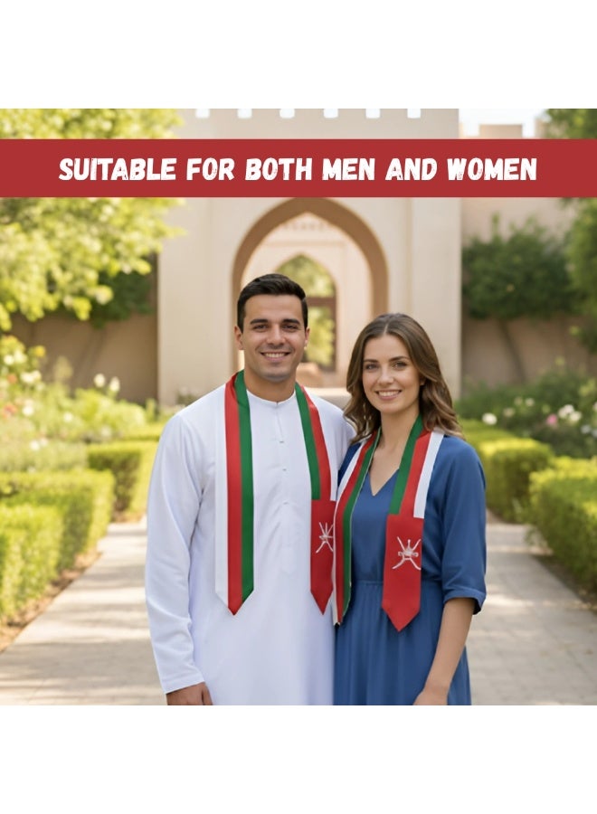 وشاح علم عُمان - وشاح ناعم وخفيف الوزن وجيد التهوية - إكسسوار مريح للتجمعات الرياضية والاحتفالات الوطنية ومهرجانات الشوارع والمسيرات والملابس الخارجية - Image 5