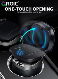 GROIC Car Ashtray, Ash Tray Auto Cigarette Odor Remover and Smoke Diffuser with Blue LED Cool Light Indicator for Most Car Cup Holder,Automotive Accessories  - Image 5