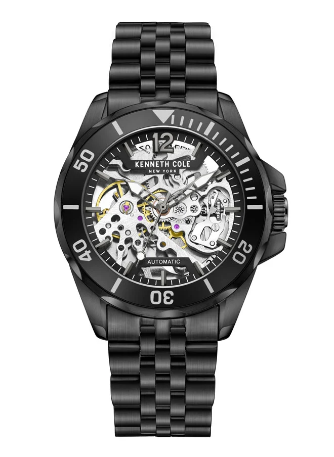 كينيث كول نيو يورك 43mm Automatic Men's Watch with Black Stainless Steel Bracelet