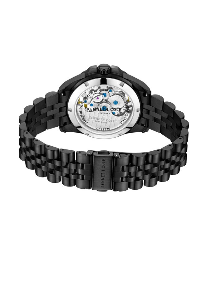 Kenneth Cole New York 43mm Automatic Men's Watch with Black Stainless Steel Bracelet  - Image 3