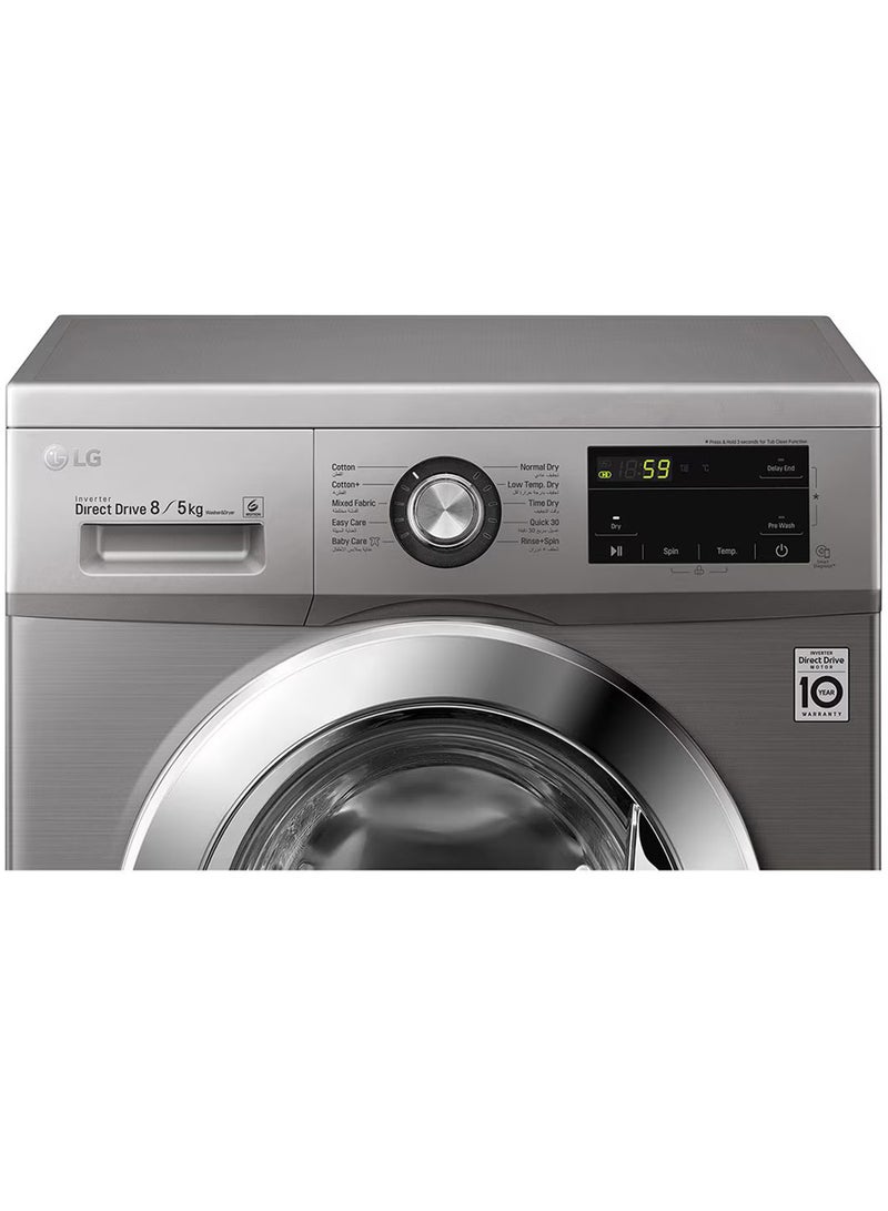 LG Digital Front Loading Washing Machine With Dryer, 8 KG 8 kg F4J3TMG5P SLIVER - Image 4