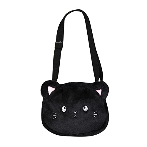 Amamcy Cute Cat Crossbody Purse Pink Small Fluffy Satchel Shoulder Bag Animal Plush Messenger Bag Kawaii Purse for Women - Image 1
