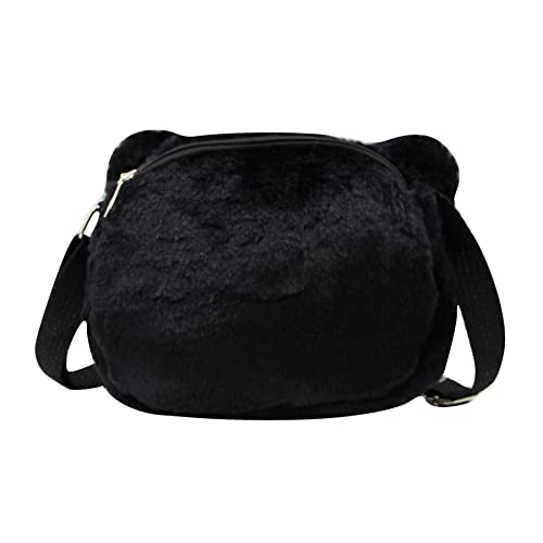 Amamcy Cute Cat Crossbody Purse Pink Small Fluffy Satchel Shoulder Bag Animal Plush Messenger Bag Kawaii Purse for Women - Image 4