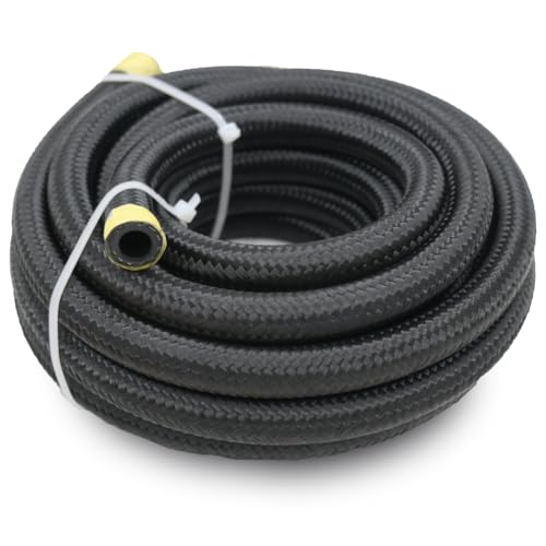 Byredio 6AN Transmission Cooler Line 6AN Fuel Line Hose 16FT Braided Push Lock Hose 500 PSI High Pressure For Automotive Fuel Systems Engines - Image 1