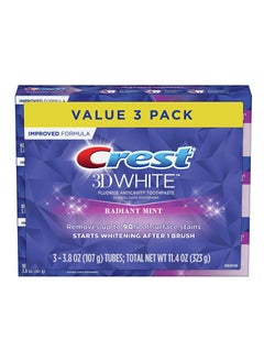 Crest Crest 3D White Fluoride Anti cavity Toothpaste Radiant Mint 3 Pack  - Image 1