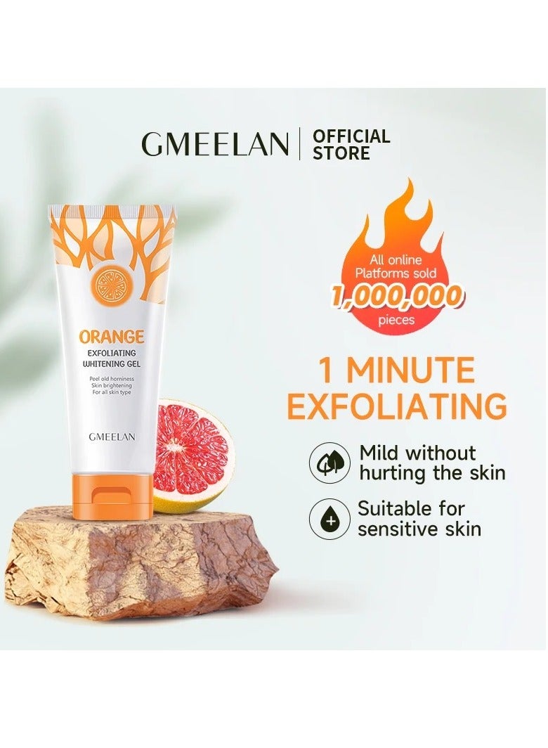 GMEELAN Duo Set Gmeelan Gluta Whitening Lazy Cream and Orange Exfoliating Gel Skin Brightening and Dead Skin Removal for Face Daily Moisturizer and Scrub for Men and Women All Skin Types - Image 2