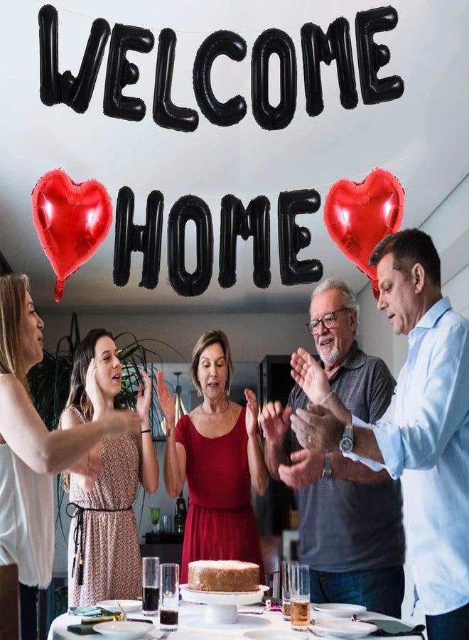 TONIFUL Welcome Home Balloons,16 Inch Black Welcome Home Foil Balloons Banner Welcome Home Party Decorations for Homecoming Party Decorations House Warming Party Family Gathering Supplies - Image 5