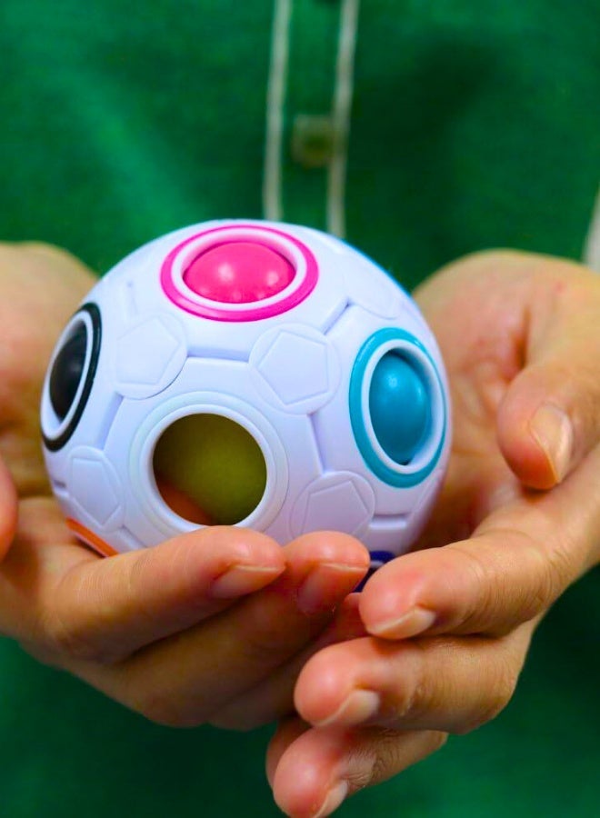 Chase Up Rainbow Puzzle Ball Bundle with Pouch Color-Matching Game Fidget Toy Stress Reliever Magic Ball Brain Teaser for Kids and Adults, Children, Boy, Girl Holiday Set of 2 - Image 4