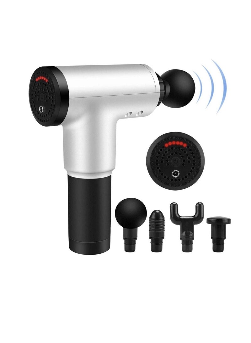 Yuwell Deep Tissue Muscle Electric Massage Gun Silver Black - Image 1
