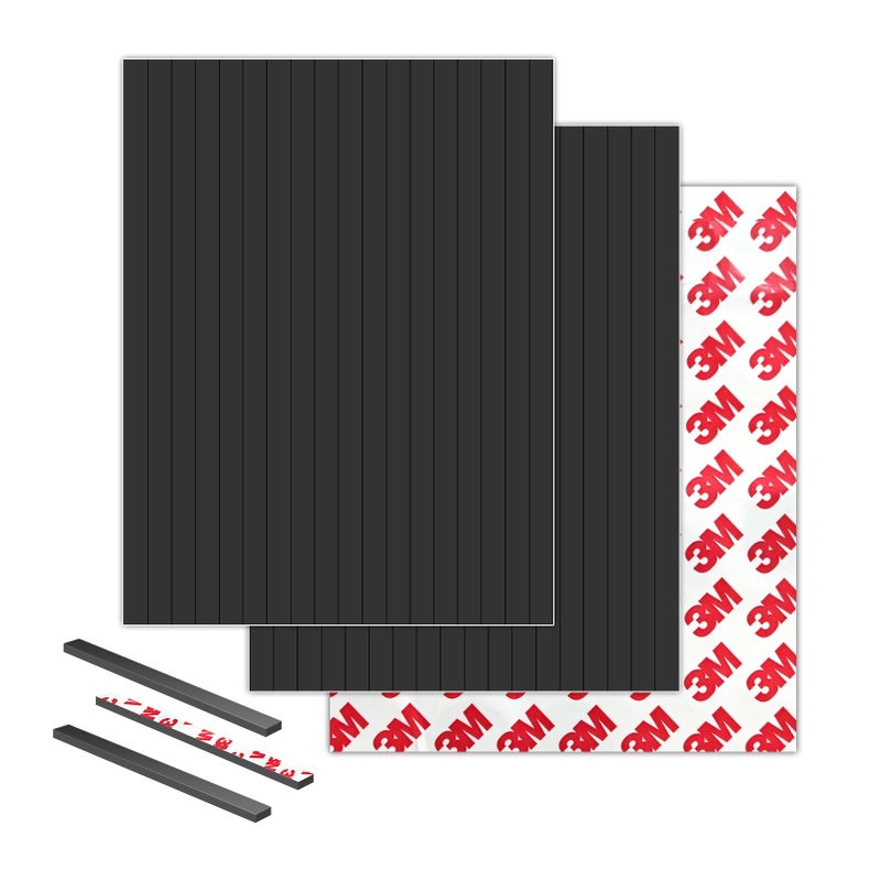 CHUNNIAO Small Tiny Magnetic Tapes with Sticky Adheisve Backing for Mini Crafts.Pre Cut Thin Magnet Strips(Width 1/4" x 6" 54 Pieces) - Image 1
