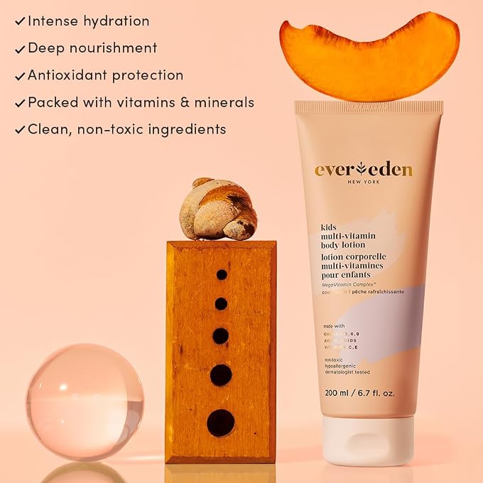 Evereden Kids Multi-Vitamin Body Lotion (6.7 Fl.Oz., Cool Peach): Gentle & Non-Toxic Moisturizing | Nourishing Protective For - Image 2