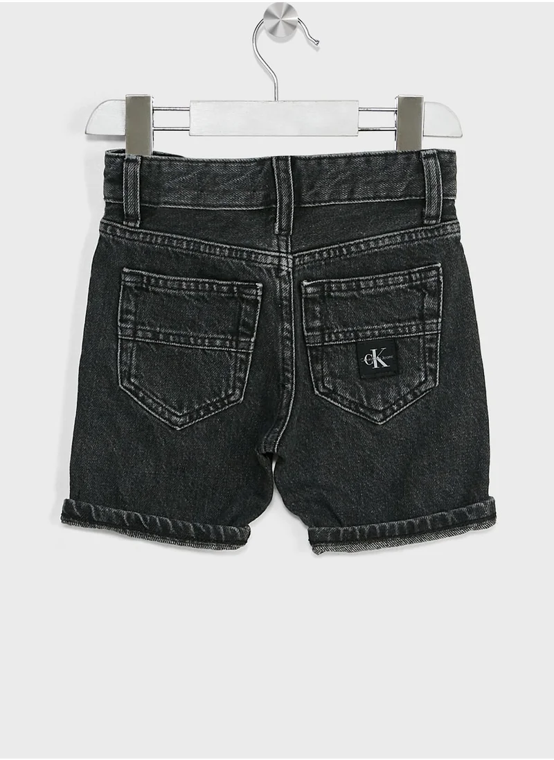 Calvin Klein Jeans Kids Rinse Wash Straight Fit Shorts