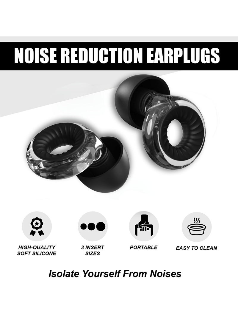 Generic - High Fidelity Ear Plugs, Unlimited Ear Plugs for Noise Reduction Earplugs, Reusable Ear Plugs for Sleeping, for Noise Reduction, Concerts, Work, Musicians (Clear) - Image 1
