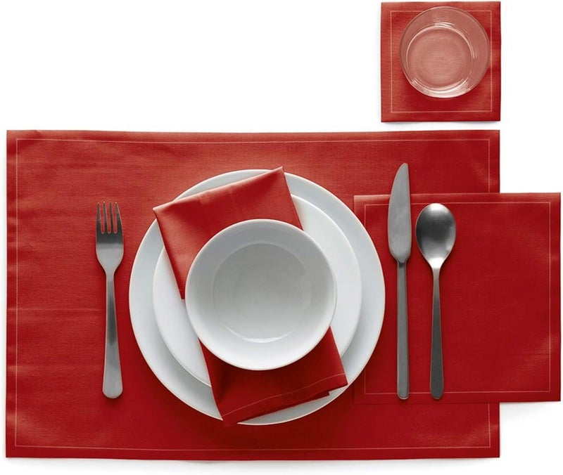 MY DRAP MY DRAP Cotton Placemats  Biodegradable 45 x 32 cm  177 x 126 in Set of 4 for Dining and Kitchen Table Table Runner  - Image 2