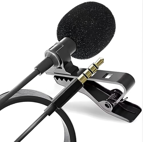 skysia® 3.5mm Lapel Microphone for Video Recording | Collar Mic for All | Wired Mini Mic for YouTube, Reels, Interviews | Small Mike for Android, DSLR, iOS Black (Pack of 1) - Image 1