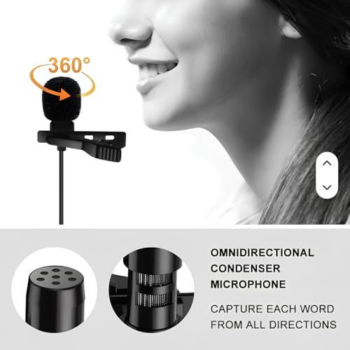 skysia® 3.5mm Lapel Microphone for Video Recording | Collar Mic for All | Wired Mini Mic for YouTube, Reels, Interviews | Small Mike for Android, DSLR, iOS Black (Pack of 1) - Image 5