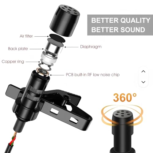 skysia® 3.5mm Lapel Microphone for Video Recording | Collar Mic for All | Wired Mini Mic for YouTube, Reels, Interviews | Small Mike for Android, DSLR, iOS Black (Pack of 1) - Image 4