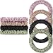 WantGor Scrunchies Hair Ties Silk Satin Scrunchy WantGor Women 4PC Pure Mulberry Silk Skinny Elastic Scrunchies Hair Bands Bracelets Ponytail Holders Hair Accessories BlackChampagnePinkGreen - Image 2