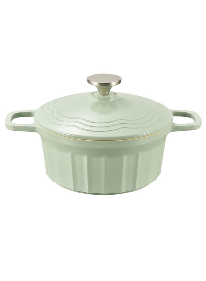 Hihonor Multifunctional Enamel Pot, Thickened Bivalve Enamel Pot, Large Capacity Soup Stew Pot, Family Kitchen Multifunctional Non-Stick Stock Pot, Light Green - Image 1