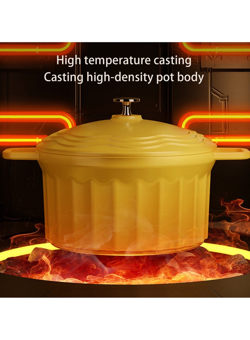 Hihonor Multifunctional Enamel Pot, Thickened Bivalve Enamel Pot, Large Capacity Soup Stew Pot, Family Kitchen Multifunctional Non-Stick Stock Pot, Light Green - Image 4