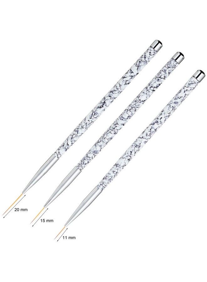 Tbestmax Professional Fine Nail Art Liner Brush Uv Gel Painting Acrylic Nail Brushes Striping Brushes For Short Strokes Details Blending Elongated Lines 3 Pcs  - Image 4