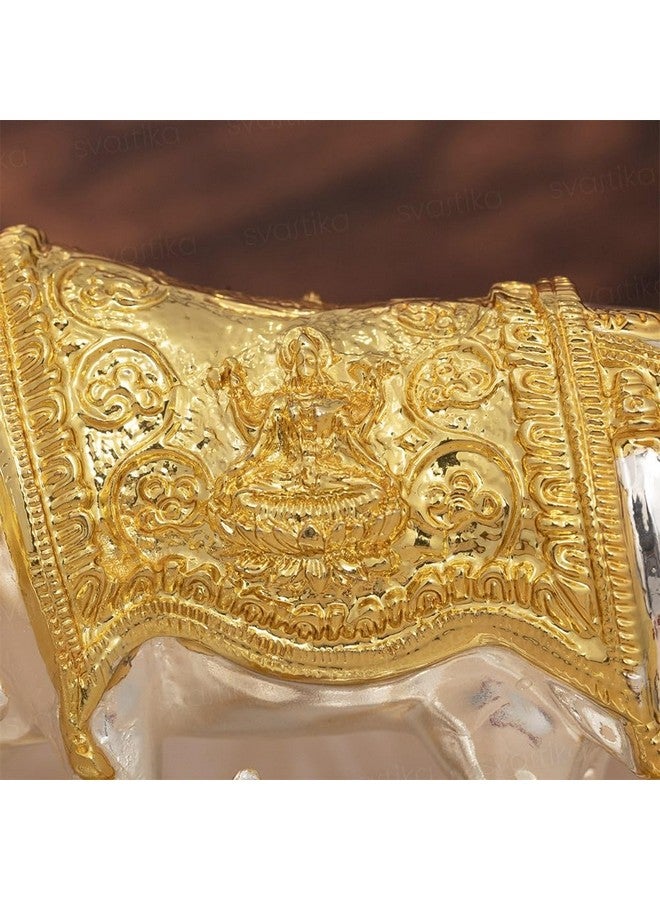 Svastika Vastu Kamdhenu Cow with Calf Idol | 24K Gold & 999 Silver Plated | Excellent Vastu Correction Remedy for Financial Problems | Wedding & Housewarming Gift (3.5 Inch) - Image 5