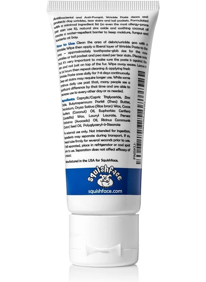 Squishface Wrinkle Paste - 2 Pack - Bulldog, French Bulldog, Pug, English Bulldog - Cleans Wrinkles, Tear Stain, Tail Pockets, and Paws - Anti-Itch Tear Stain Remover & Bulldog Wrinkle Cream, 2 Oz. - Image 2