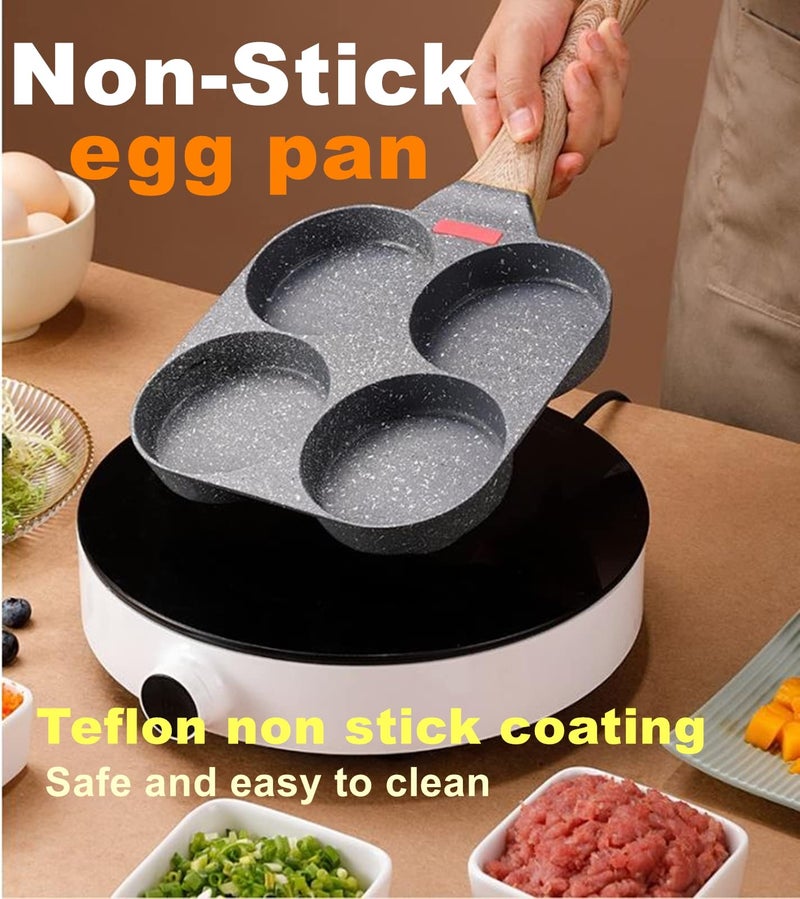 HUPECHAM 4-Cup Egg Pan Nonstick, and Granite Egg Frying Pan, Versatile Breakfast Skillet for Eggs, Pancakes, Plett, Crepes, Compatible with Gas Stove and Induction Cooktop - Image 5