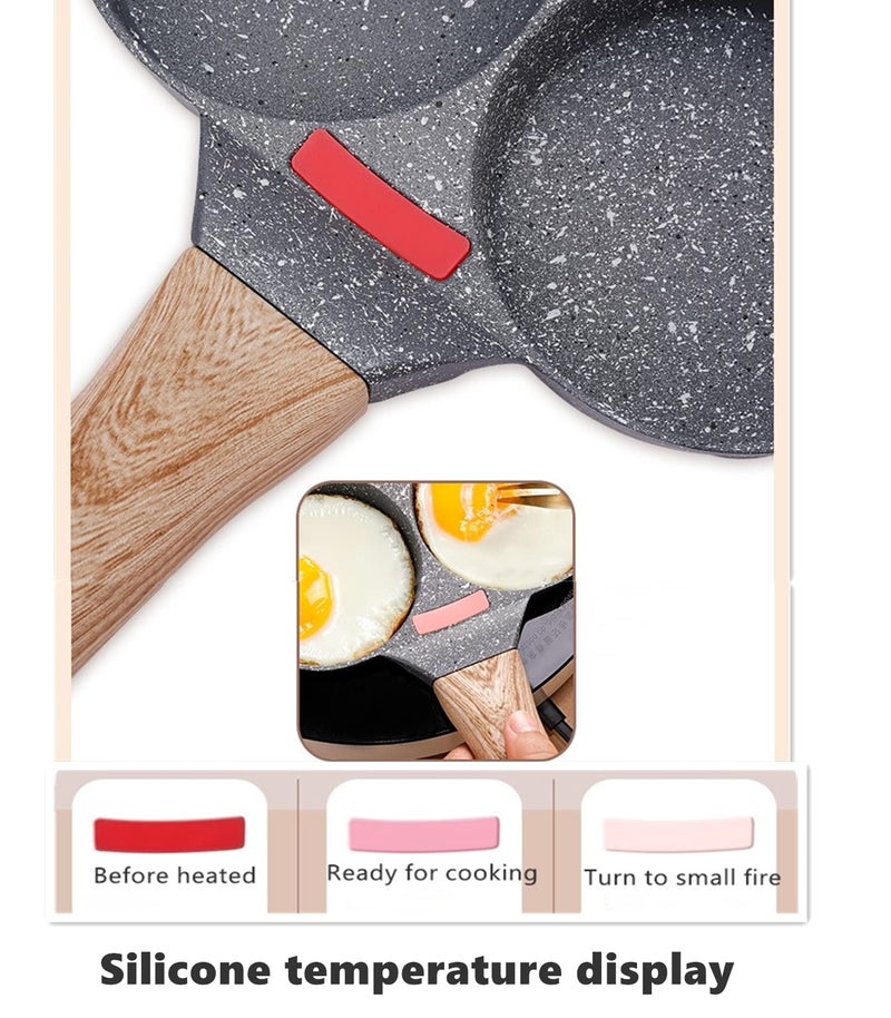 HUPECHAM 4-Cup Egg Pan Nonstick, and Granite Egg Frying Pan, Versatile Breakfast Skillet for Eggs, Pancakes, Plett, Crepes, Compatible with Gas Stove and Induction Cooktop - Image 3