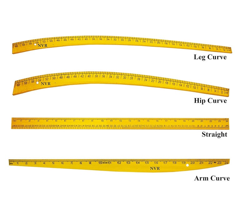 Tailoring wooden Scales (4-shape) Combo, Hip Curve, Leg Curve, Straight and Arm curve