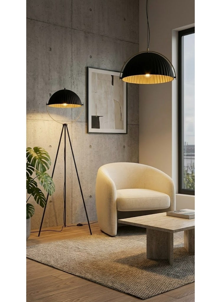 باي فور ليس إضاءة BUY4LESS  مصباح أرضي، إضاءة، تصميم كلاسيكي، ألومنيوم، لون أسود وذهبي، 38×160 سم، مناسب لغرفة المعيشة، غرفة النوم، أو حتى للمتاجر الصغيرة. - Image 3