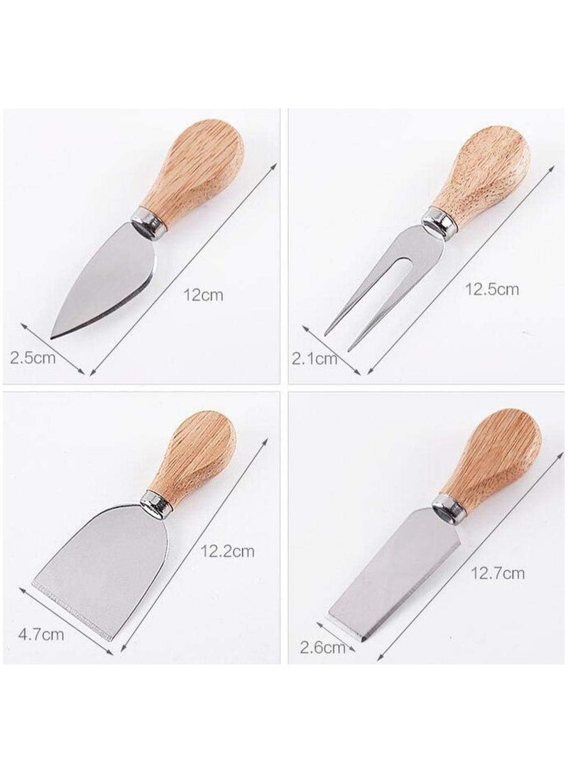 4 قطع مجموعة سكاكين ، سكين جبن ، ماكينة حلاقة ، شوكة وموزعة - Image 3