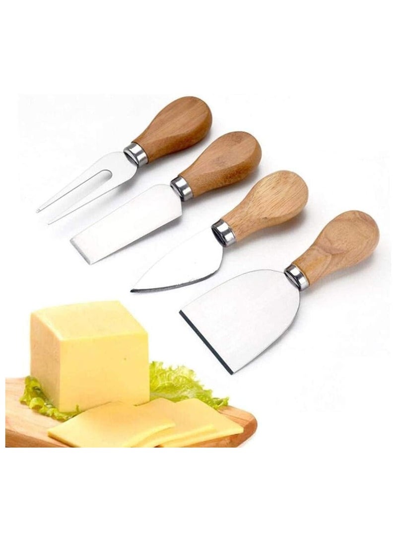 4 قطع مجموعة سكاكين ، سكين جبن ، ماكينة حلاقة ، شوكة وموزعة - Image 1