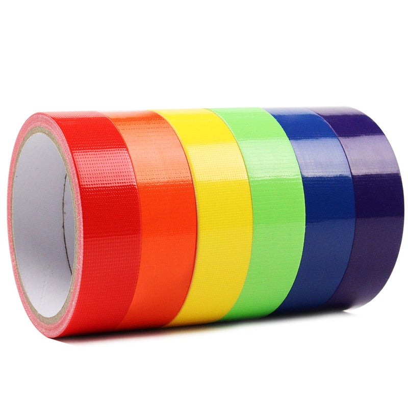 AMOGATO Colored Duct Tape - 1 Inch x 10 Yards per Rolls,Multi-Color Duct Tapes, Rainbow Colored Duct Tape Great for DIY Art Home School Office Assorted Colors - Image 1