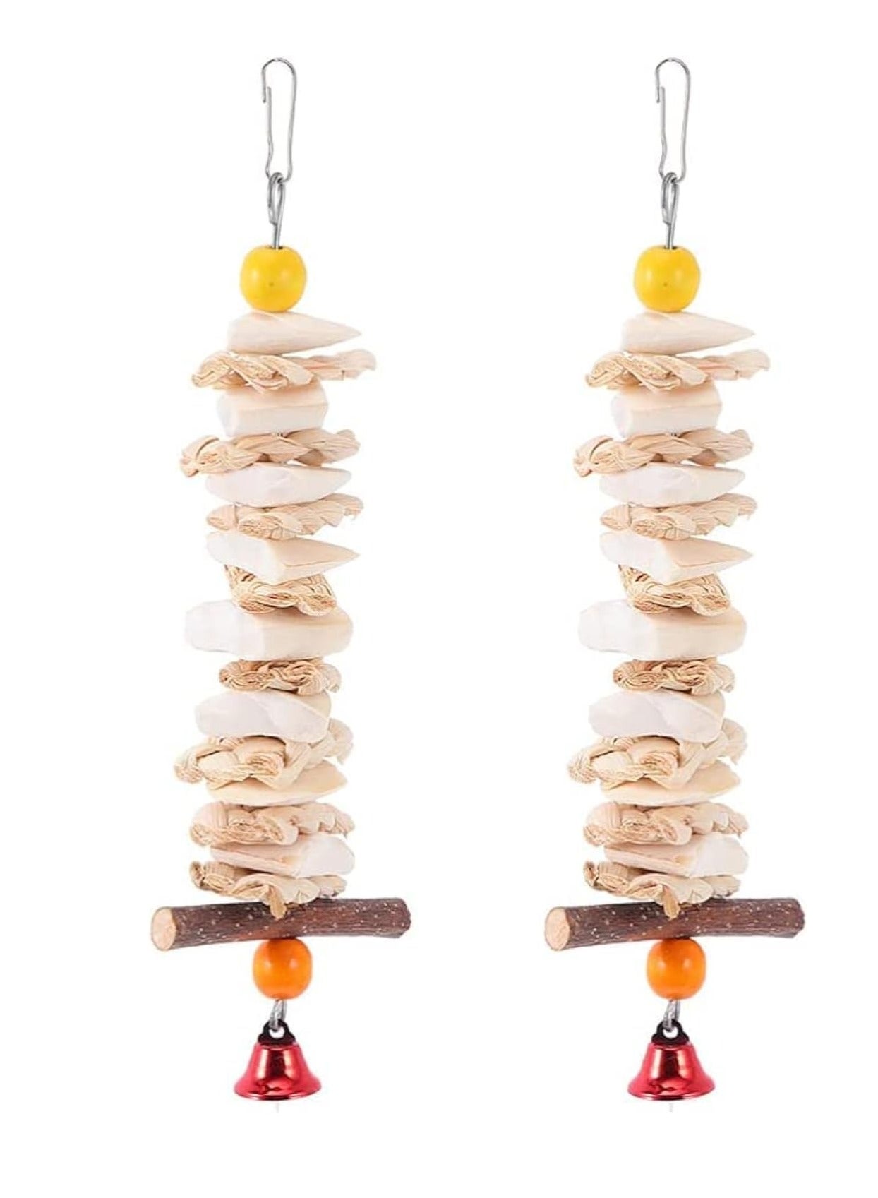 2Pcs Parrot Chewing Toy Bird Beak Grinding Stone Calcium cuttlebone Supplement Food Lava Block for Conure Budgies Parakeet Cockatiel Chinchilla (Random Color)