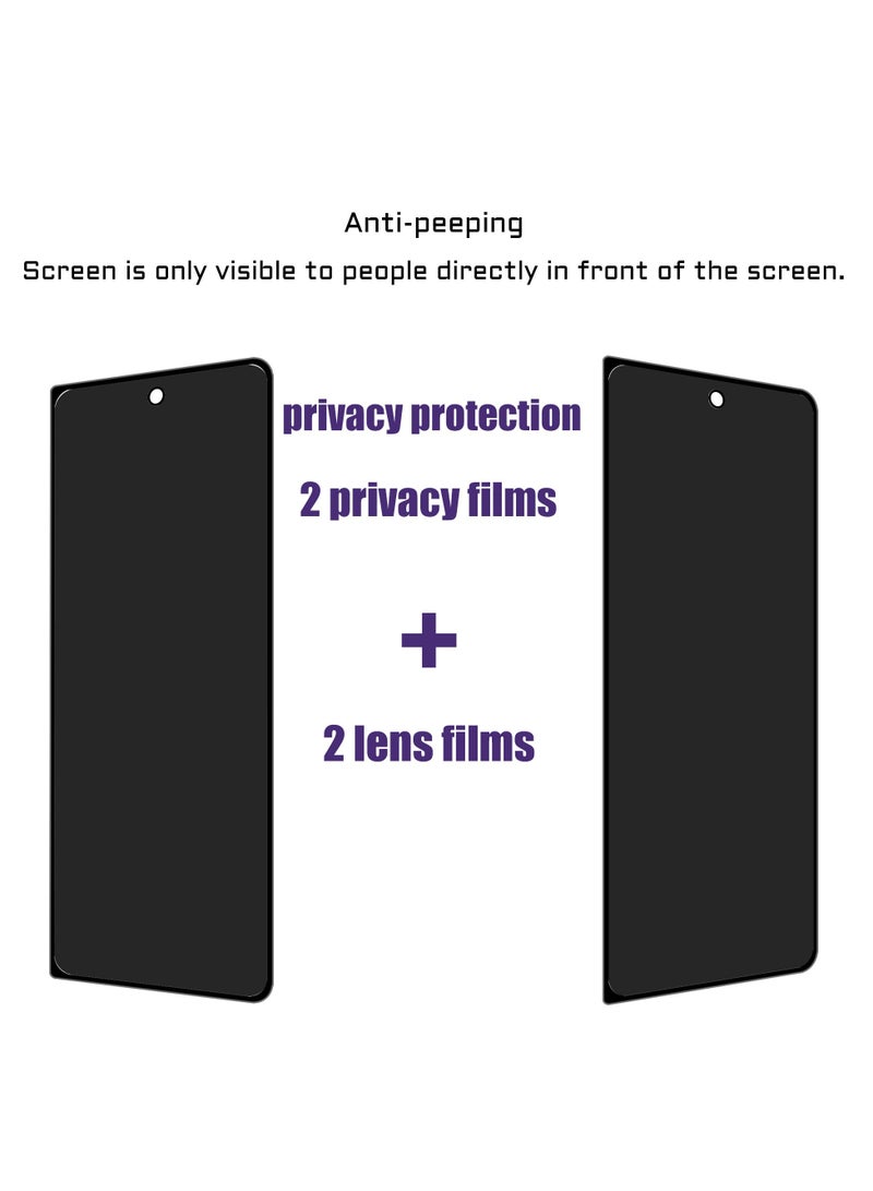 Excefore Anti-peeping Tempered Glass for Samsung Galaxy Z Fold 5 Screen Protector Camera Lens Protector and Anti-peeping Screen Protector (2+2 Pack)  - Image 5